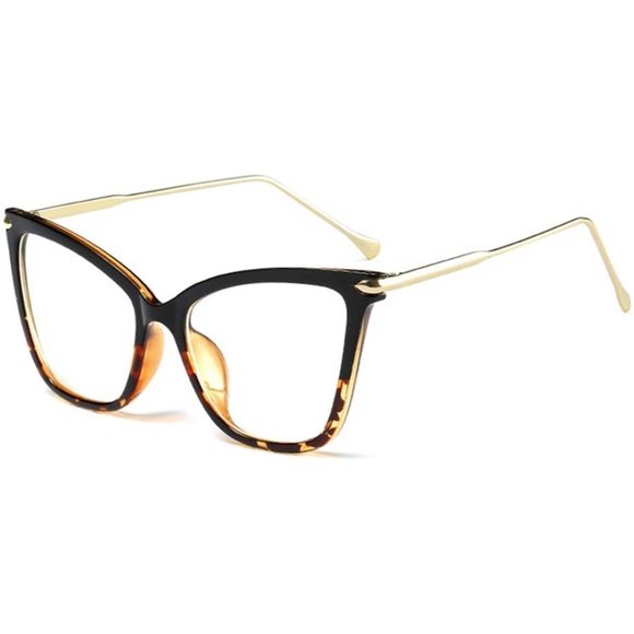Oversized Cat Eye Glasses Frame with Clear Lenses - Picture 11 of 14